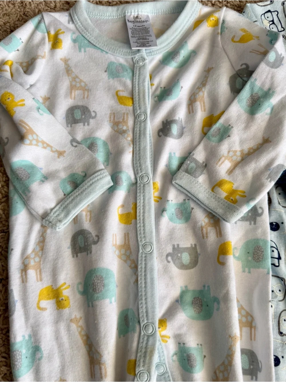 3-Piece Baby Footed Pajamas